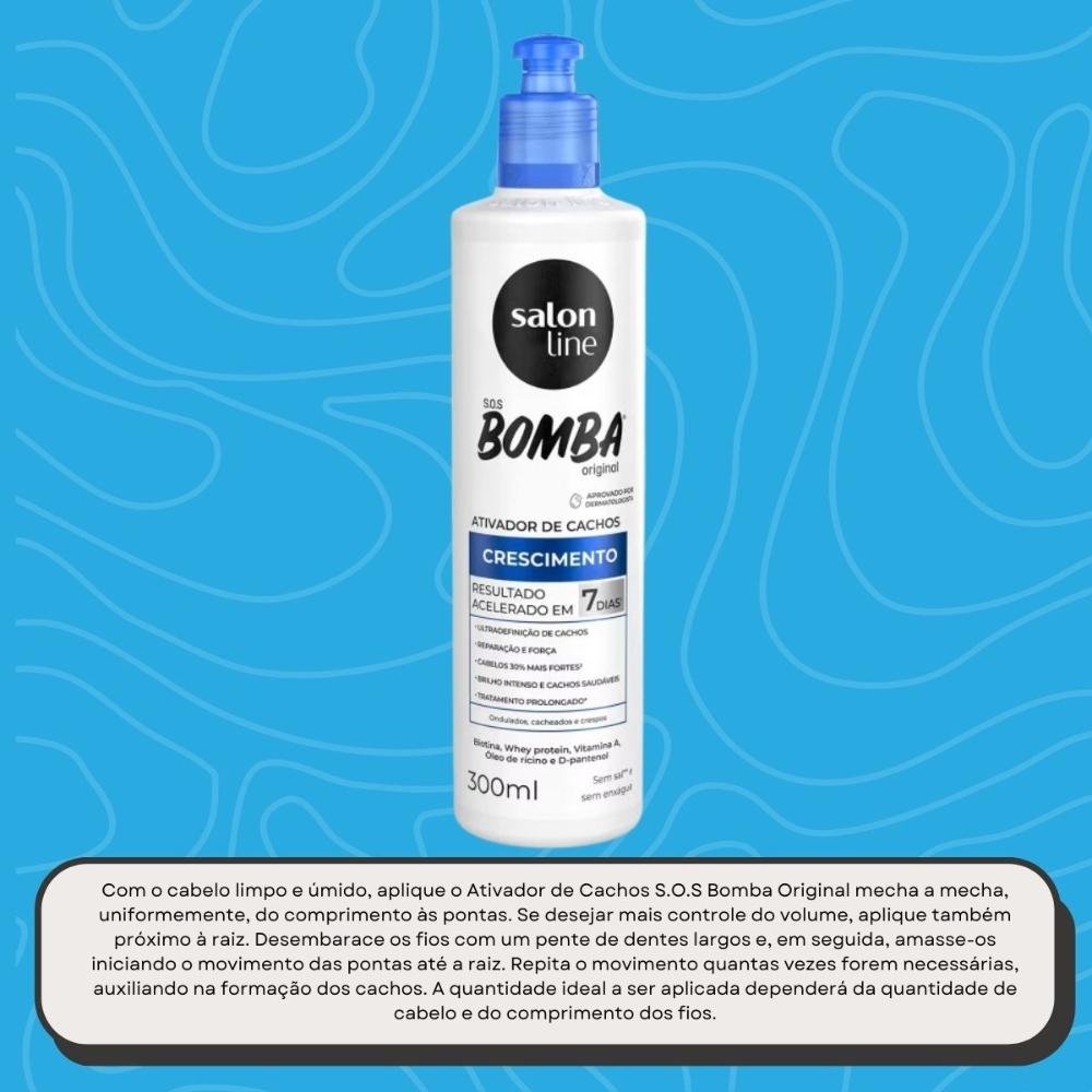Ativador de Cachos Salon Line SOS Bomba Original para Cabelo Cacheado 300 ml 300ml 5