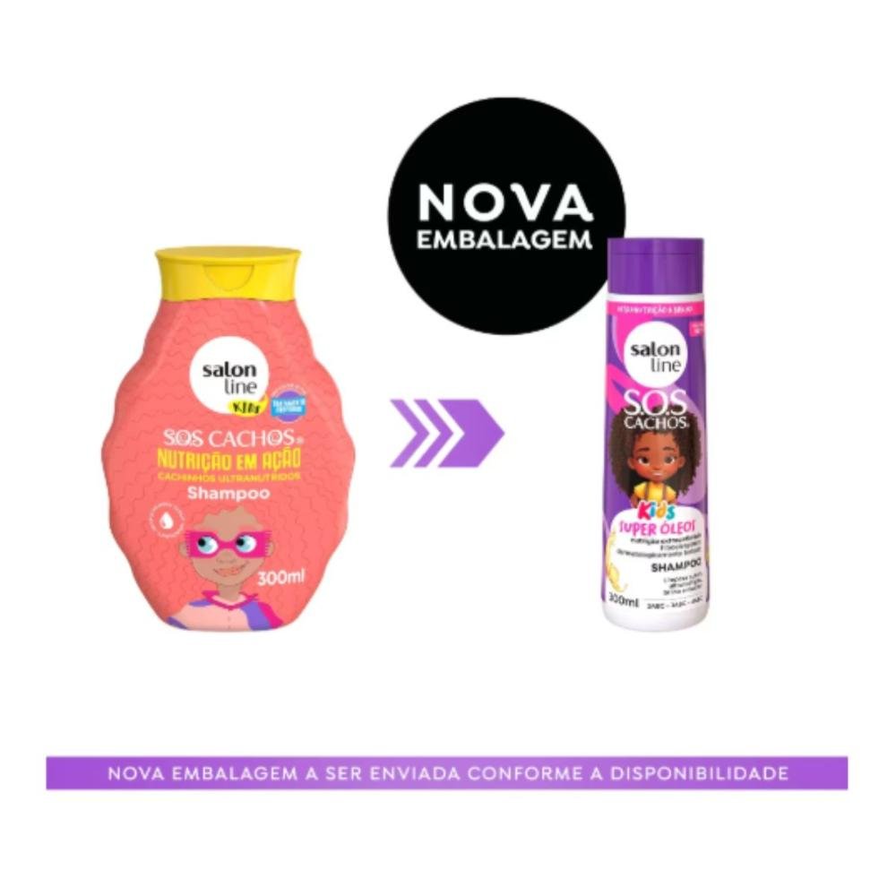 Shampoo Salon Line SOS Cachos Kids Super Oleos para Cabelo Cacheado 300ml 300ml 4