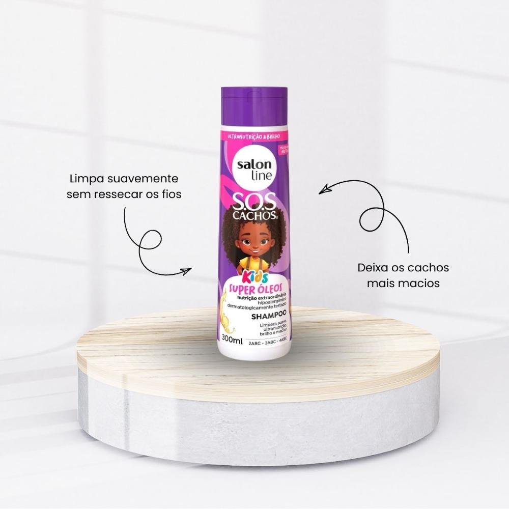 Shampoo Salon Line SOS Cachos Kids Super Oleos para Cabelo Cacheado 300ml 300ml 7