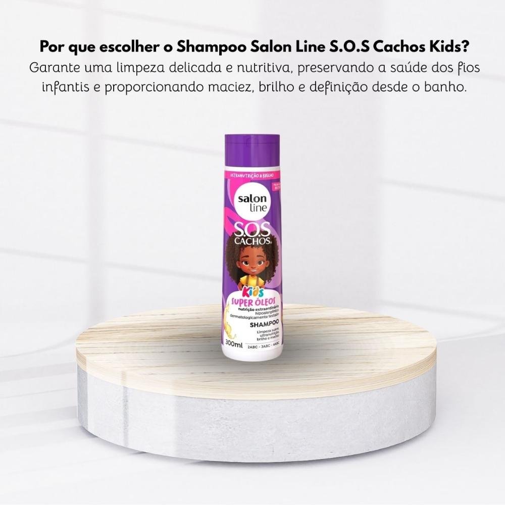 Shampoo Salon Line SOS Cachos Kids Super Oleos para Cabelo Cacheado 300ml 300ml 10