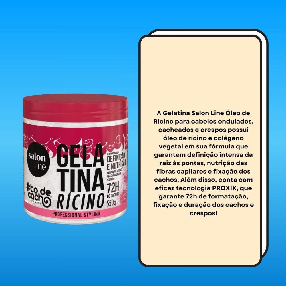 Salon Line #todecacho Gelatina Óleo de Rícino 550g 550g 3