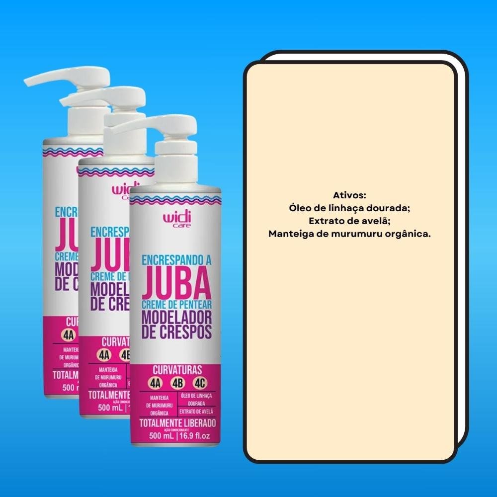 Widi Care Encrespando a Juba Kit 3 Creme de Pentear 500ml ÚNICO 3