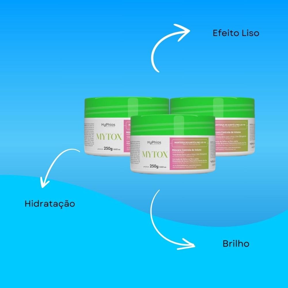 Kit MyPhios Mytox 3 Máscara Controle de Volume 250 g ÚNICO 4