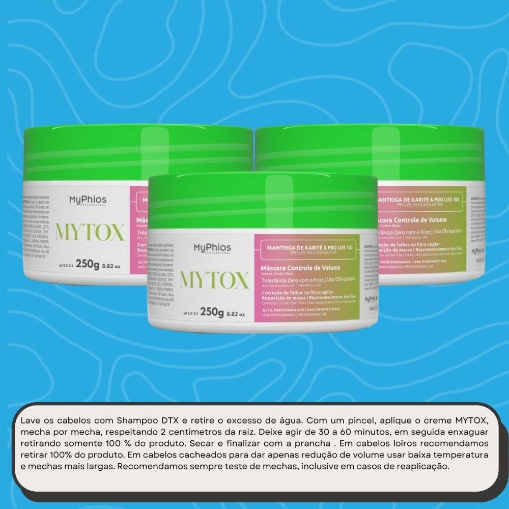 Kit MyPhios Mytox 3 Máscara Controle de Volume 250 g ÚNICO 5