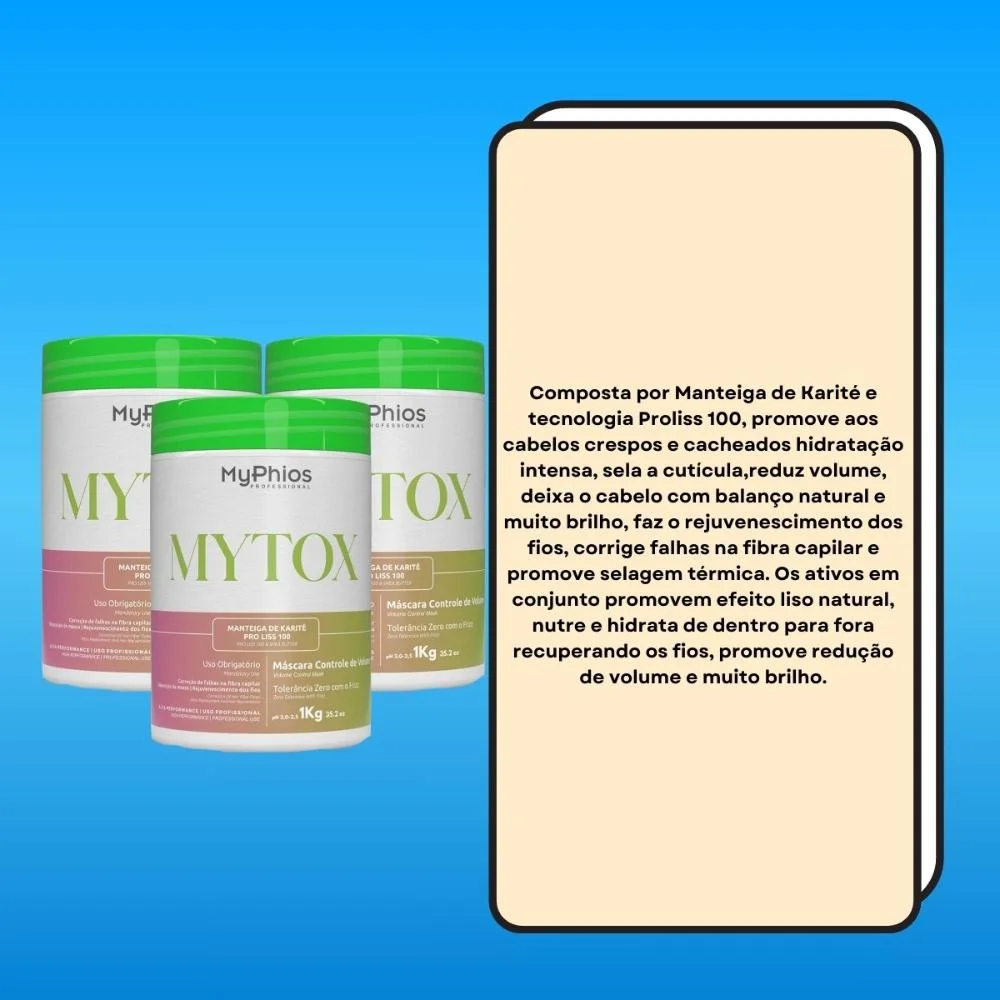 Kit MyPhios Mytox 3 Máscara Controle de Volume 1 Kg ÚNICO 3