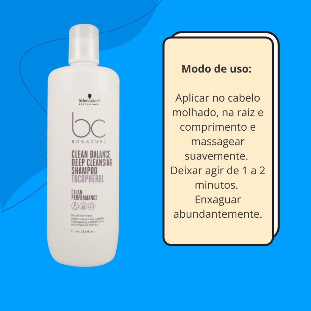 Schwarzkopf Clean Balance Kit 2 Shampoo 1L ÚNICO 3