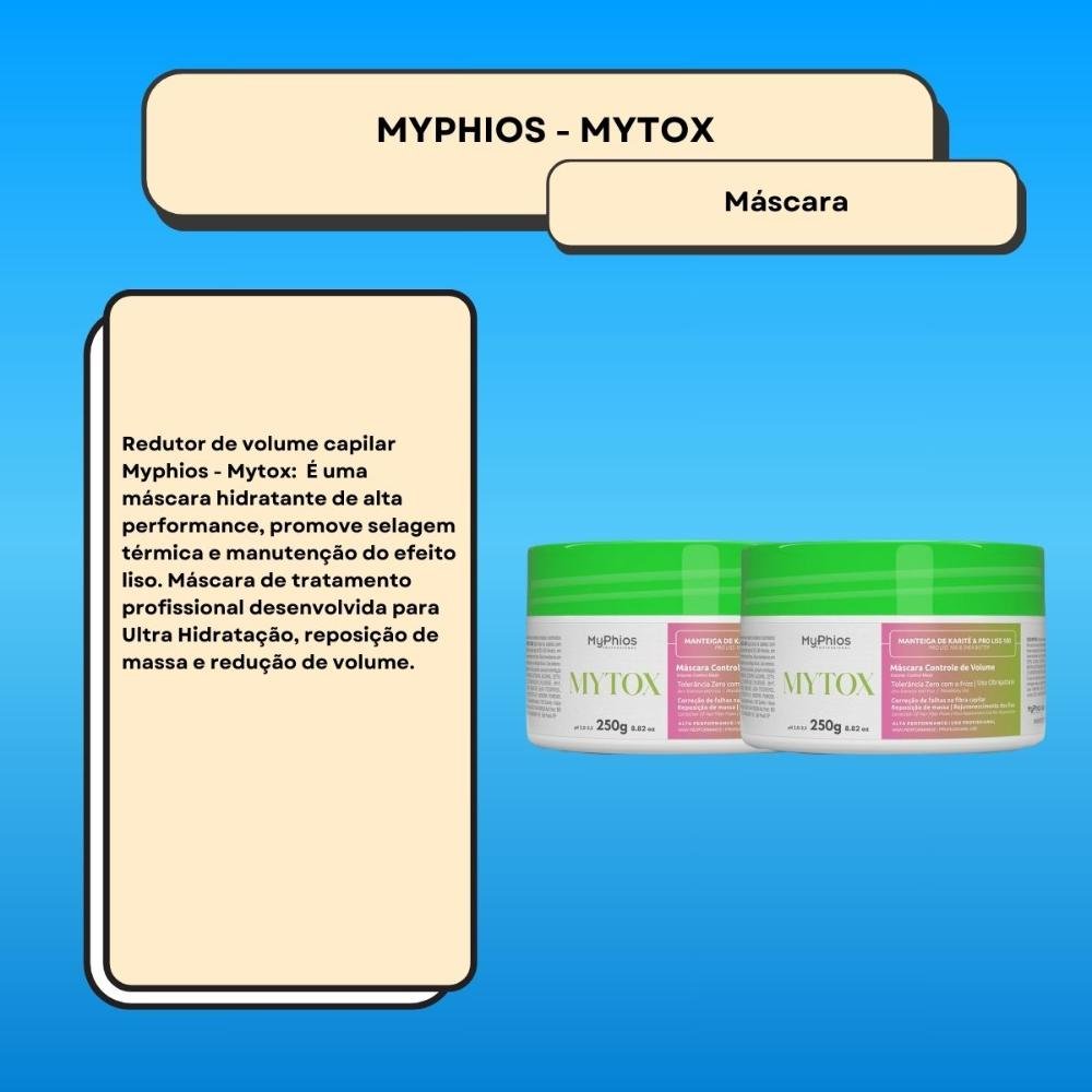 Kit MyPhios Mytox 2 Máscara Controle de Volume 250 g ÚNICO 2