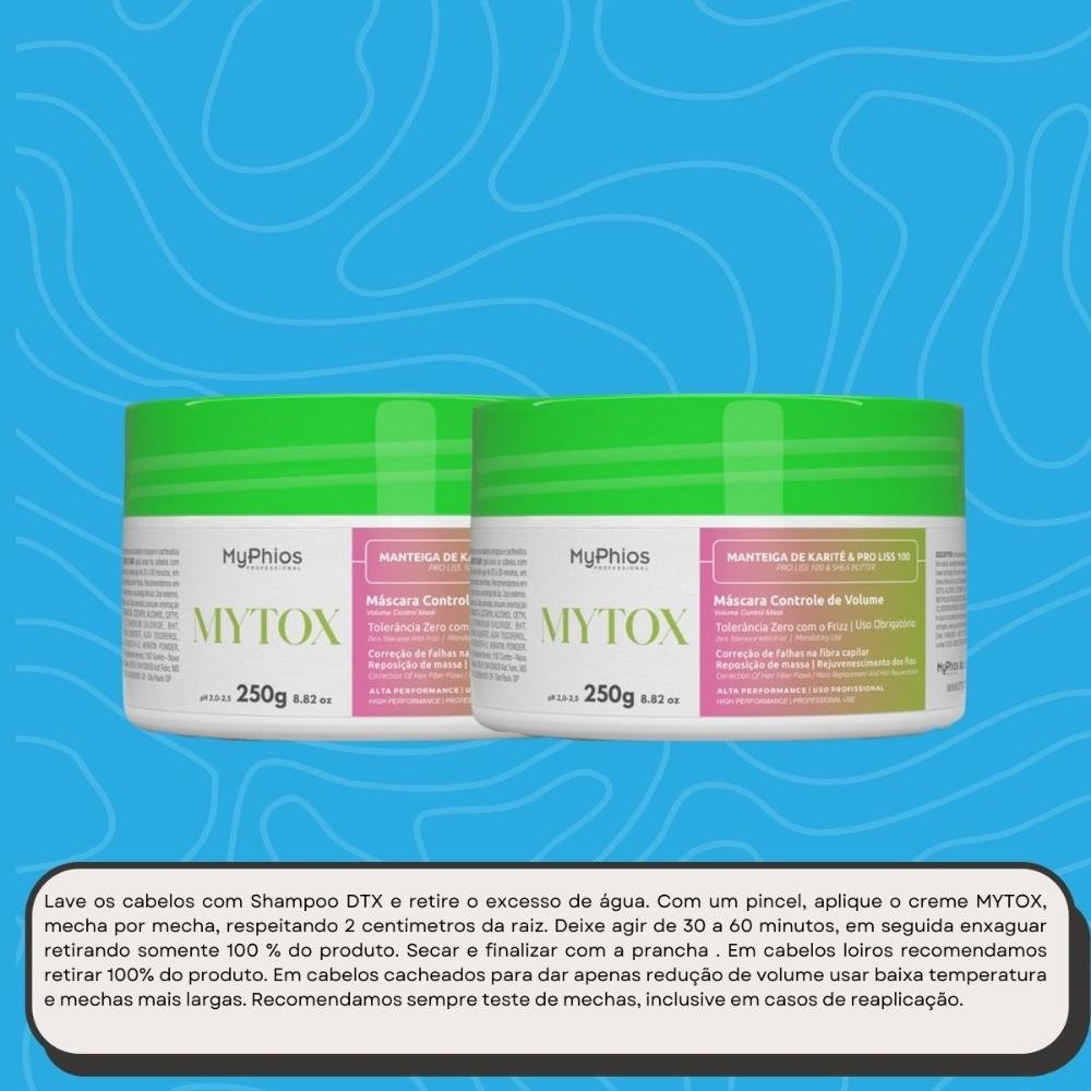 Kit MyPhios Mytox 2 Máscara Controle de Volume 250 g ÚNICO 5