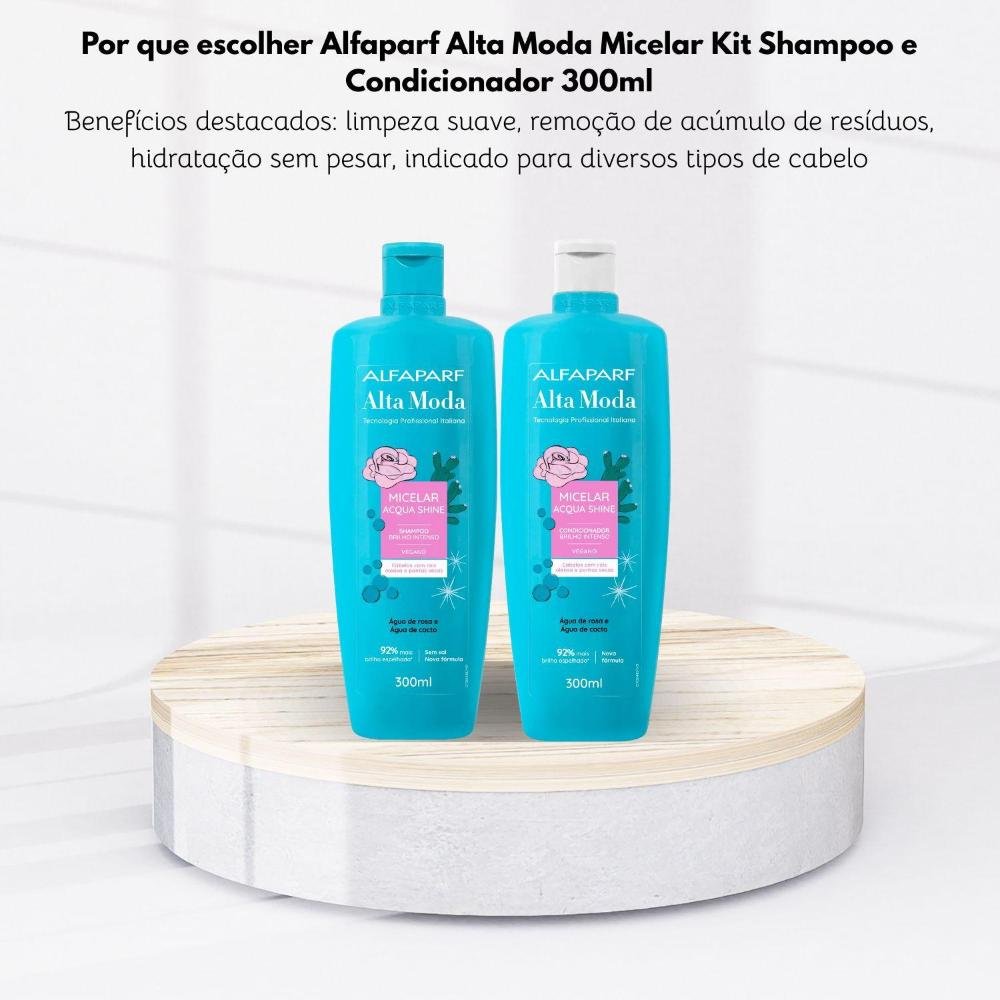 Kit Alfaparf Alta Moda Micelar Shampoo e Condicionador 300 ml ÚNICO 5