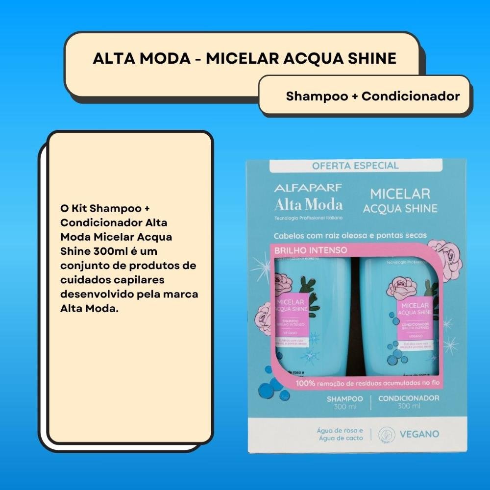 Kit Alfaparf Alta Moda Micelar Shampoo e Condicionador 300 ml ÚNICO 6