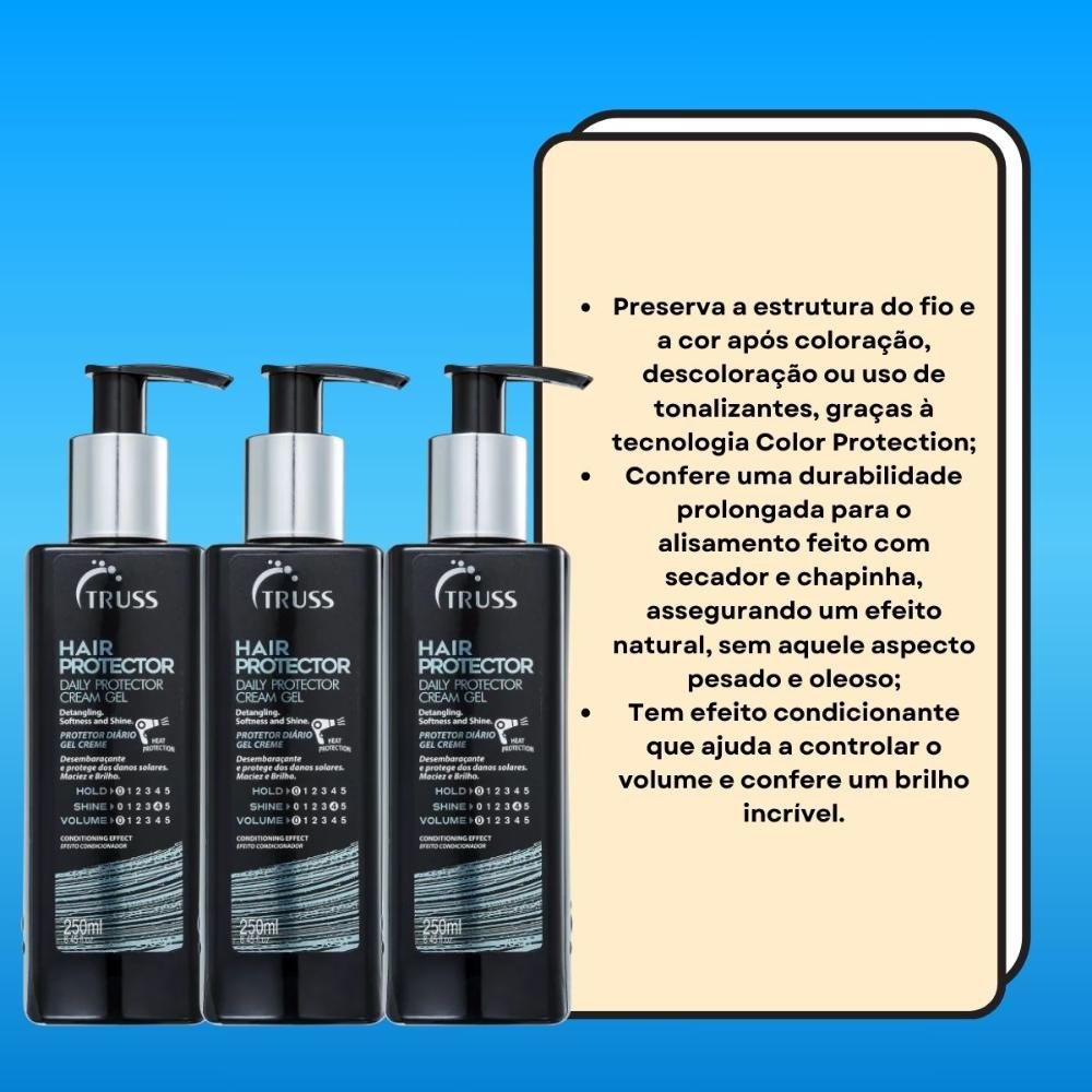 Truss Daily Hair Protector Kit 3 Leave-in 250ml ÚNICO 3