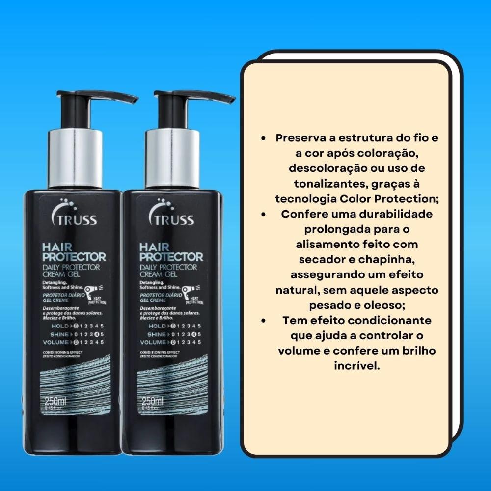 Truss Daily Hair Protector Kit 2 Leave-in 250ml ÚNICO 3