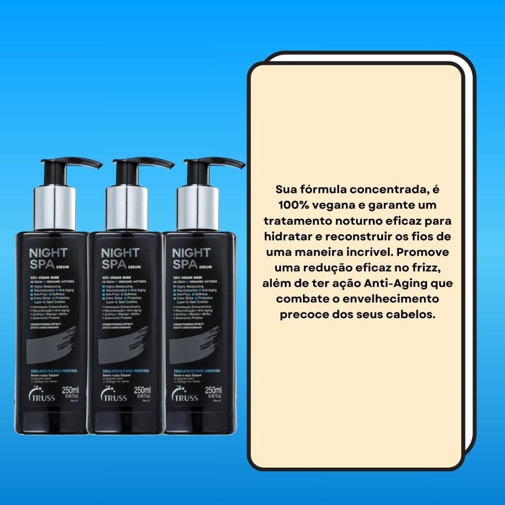 Truss Night Spa Kit 3 Sérum de Tratamento Noturno 250ml ÚNICO 3