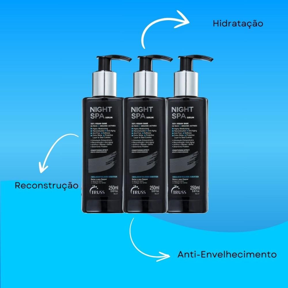 Truss Night Spa Kit 3 Sérum de Tratamento Noturno 250ml ÚNICO 4
