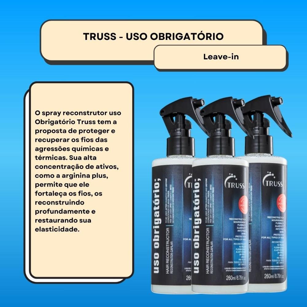 Truss Kit 3 Uso Obrigatório Tratamento Reconstrutor 260ml ÚNICO 2