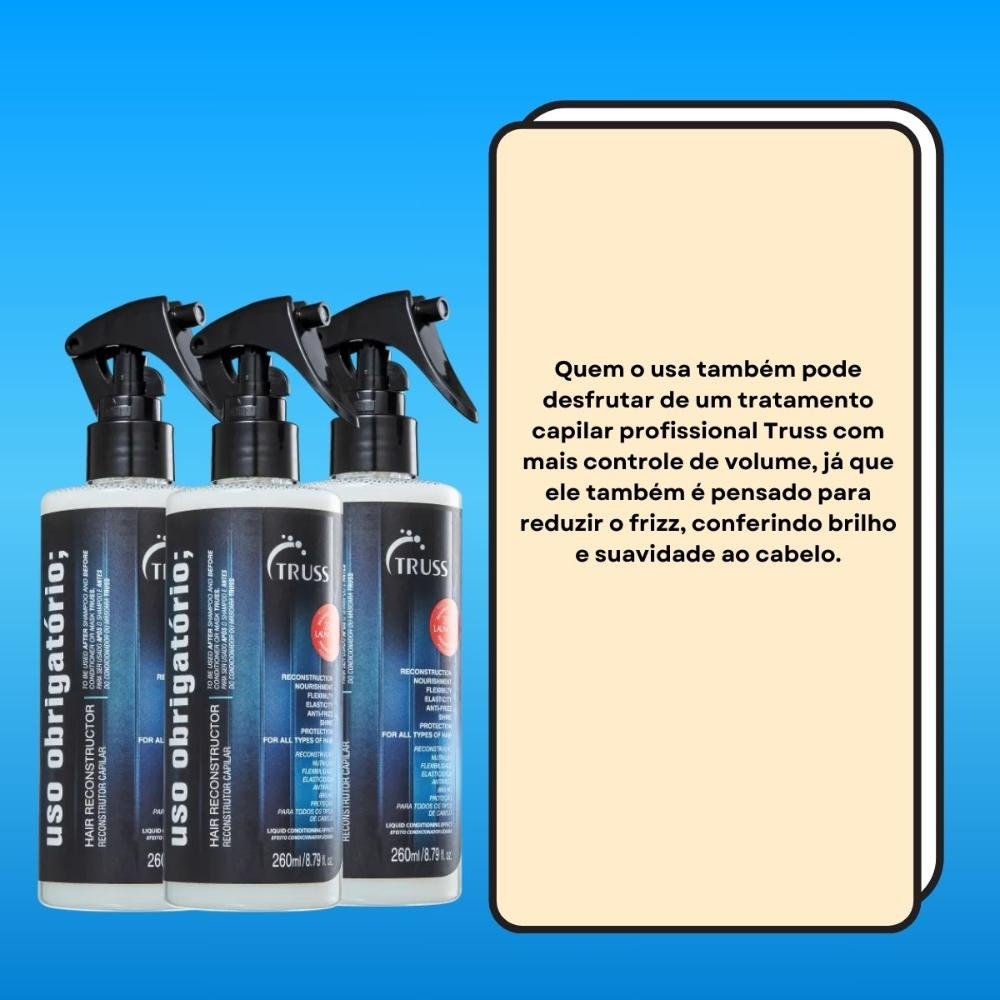 Truss Kit 3 Uso Obrigatório Tratamento Reconstrutor 260ml ÚNICO 3