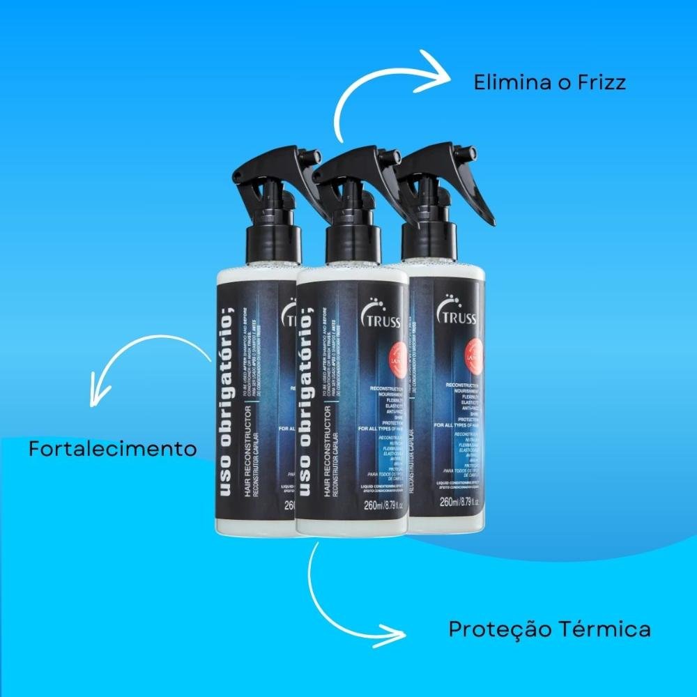 Truss Kit 3 Uso Obrigatório Tratamento Reconstrutor 260ml ÚNICO 4