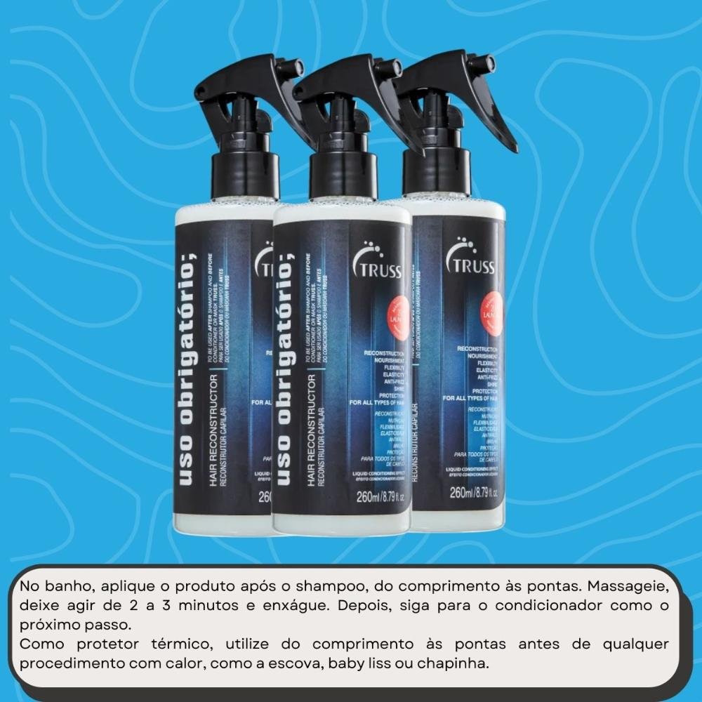 Truss Kit 3 Uso Obrigatório Tratamento Reconstrutor 260ml ÚNICO 5
