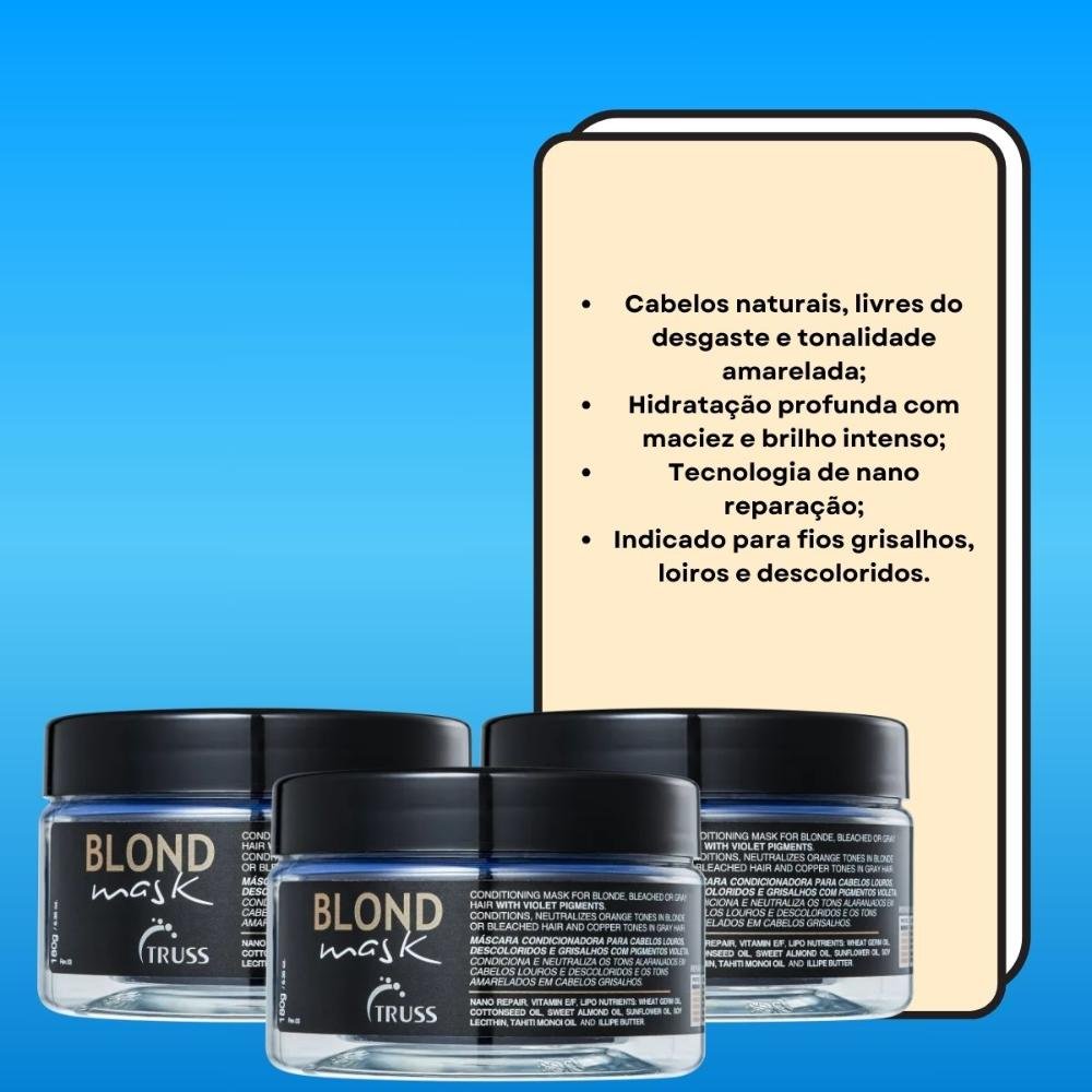 Truss Blond Mask Kit 3 Máscara Matizadora 180ml ÚNICO 3