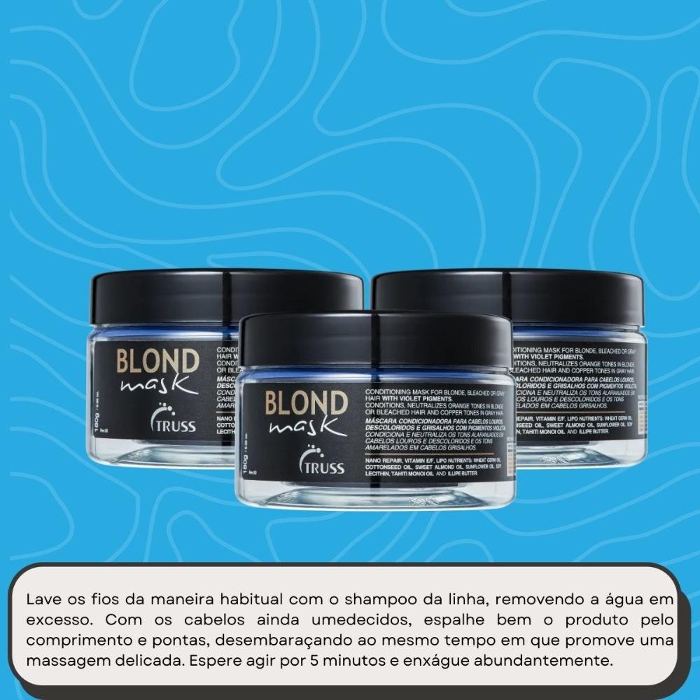 Truss Blond Mask Kit 3 Máscara Matizadora 180ml ÚNICO 5