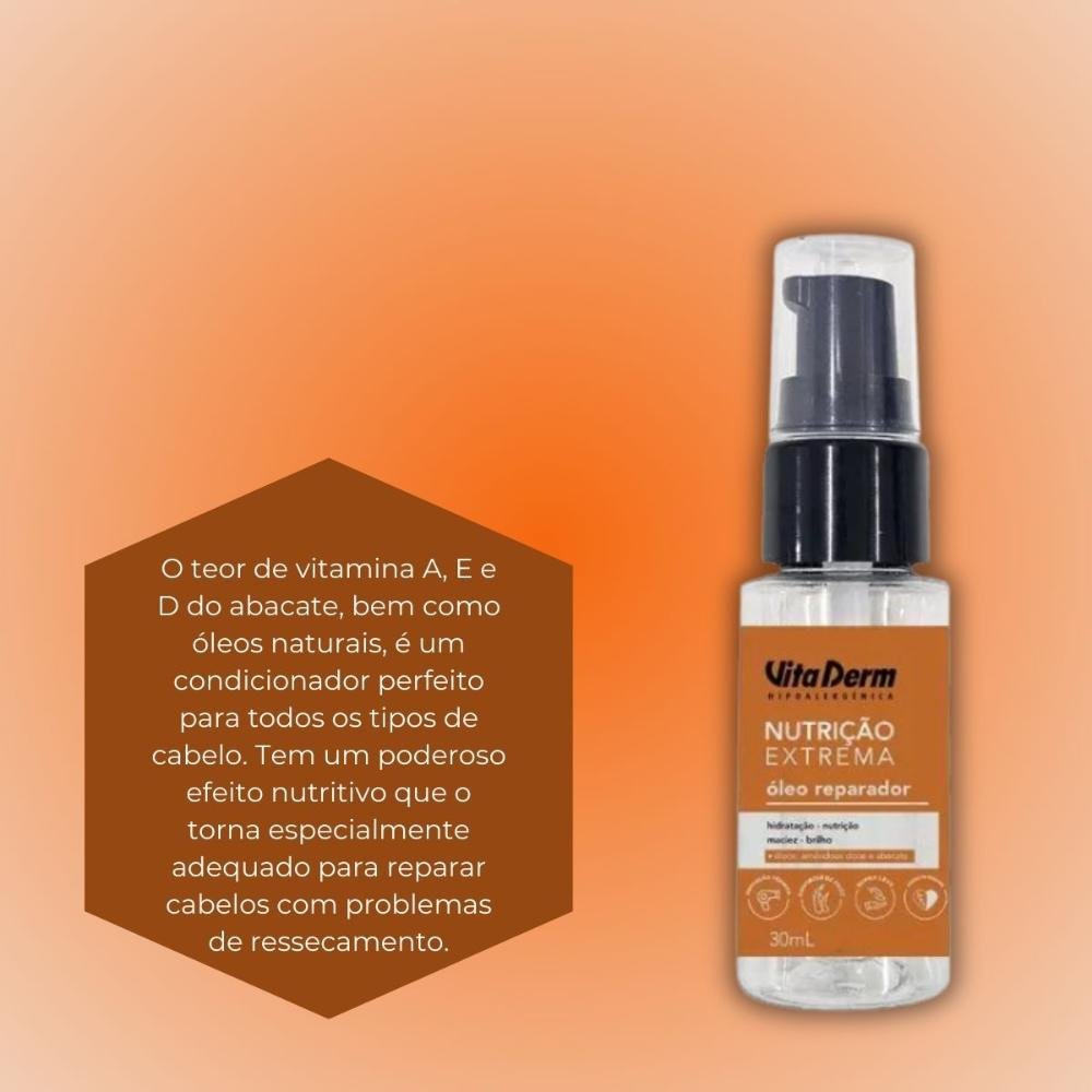 Vita Derm Óleo Reparador Nutriçao Extrema 30ml 30ml 4