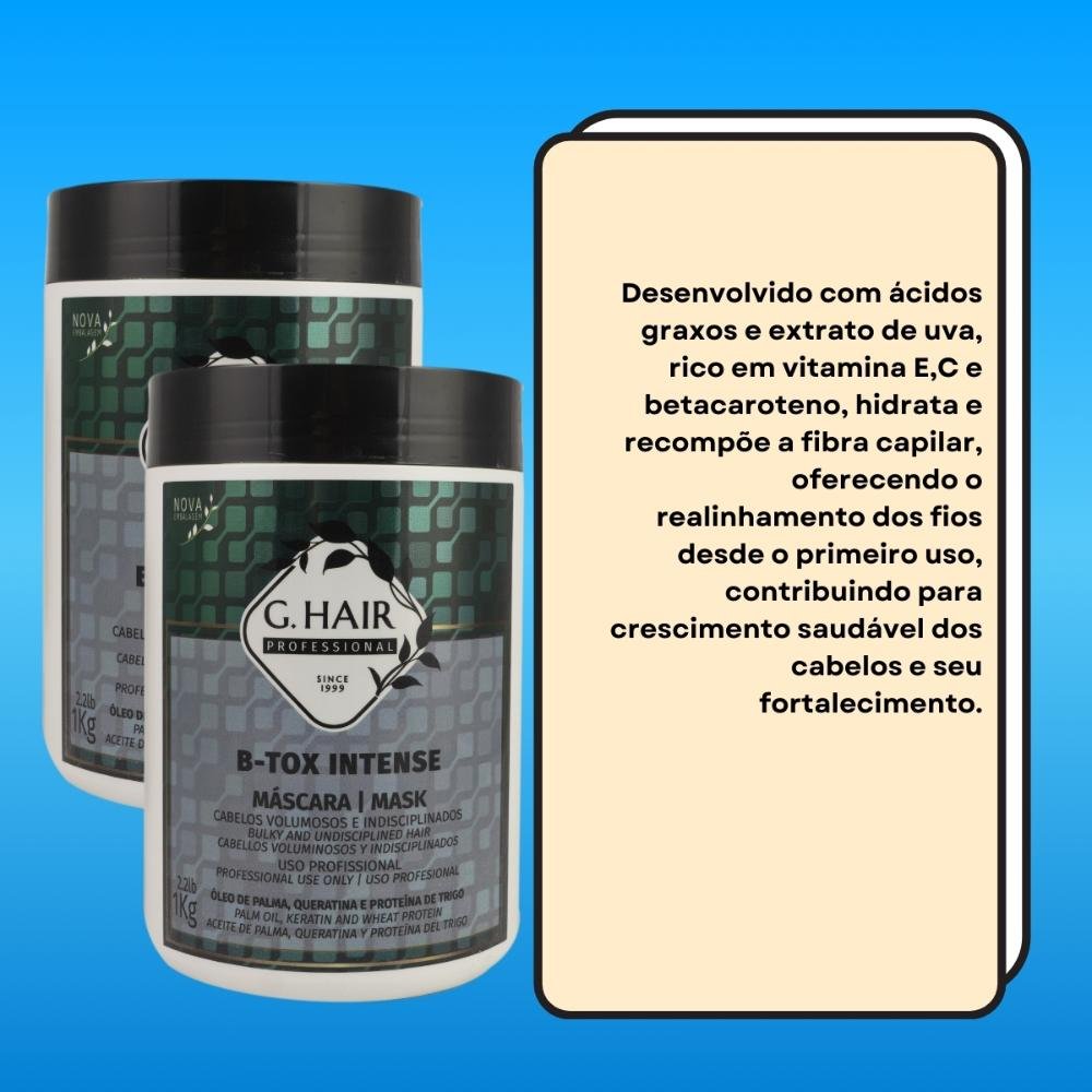 G.Hair BTX Intense Kit 2 Máscara 1kg ÚNICO 3