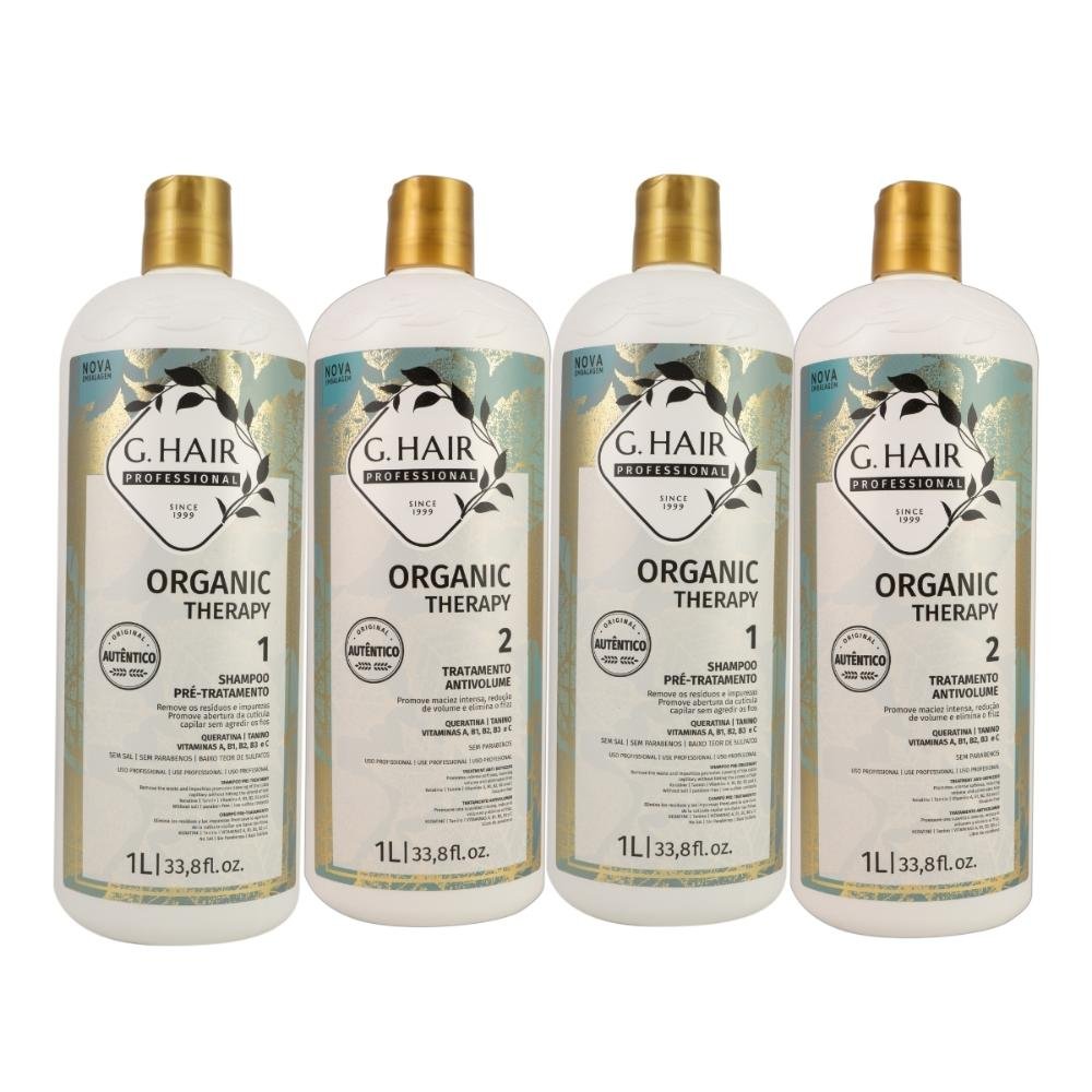 G.Hair Organic Therapy Kit 2 Tratamento Antivolume 1L ÚNICO 1