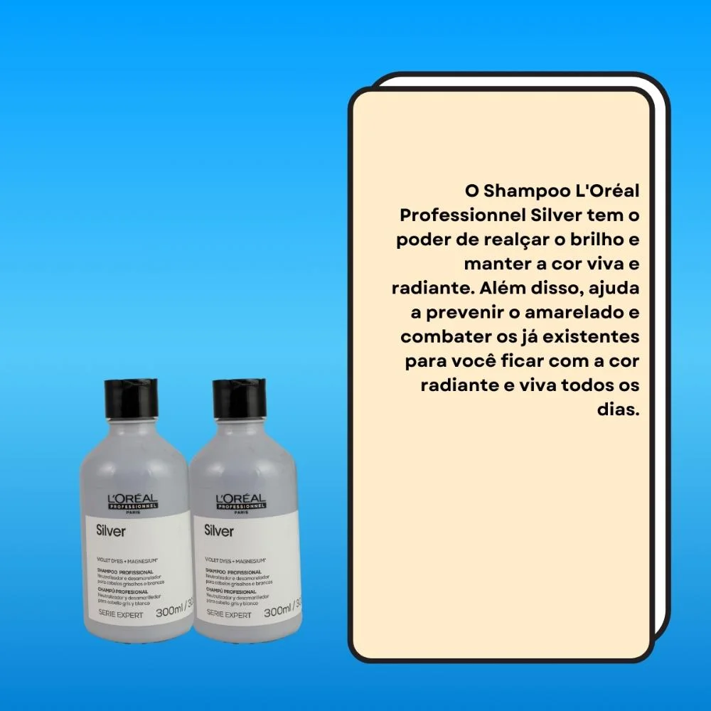 L'Oréal Professionnel Silver Kit 2 Shampoo 300ml ÚNICO 3