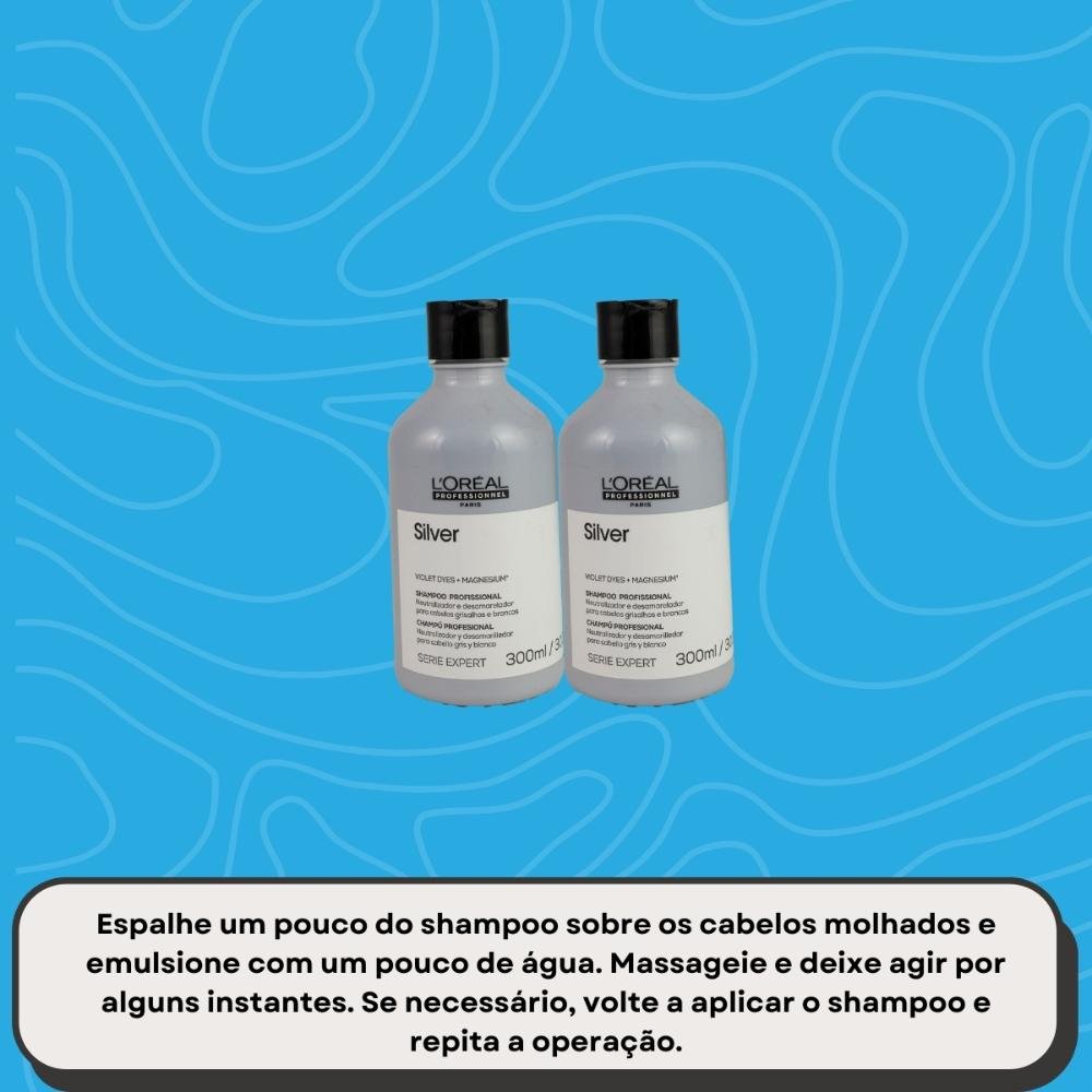 L'Oréal Professionnel Silver Kit 2 Shampoo 300ml ÚNICO 5