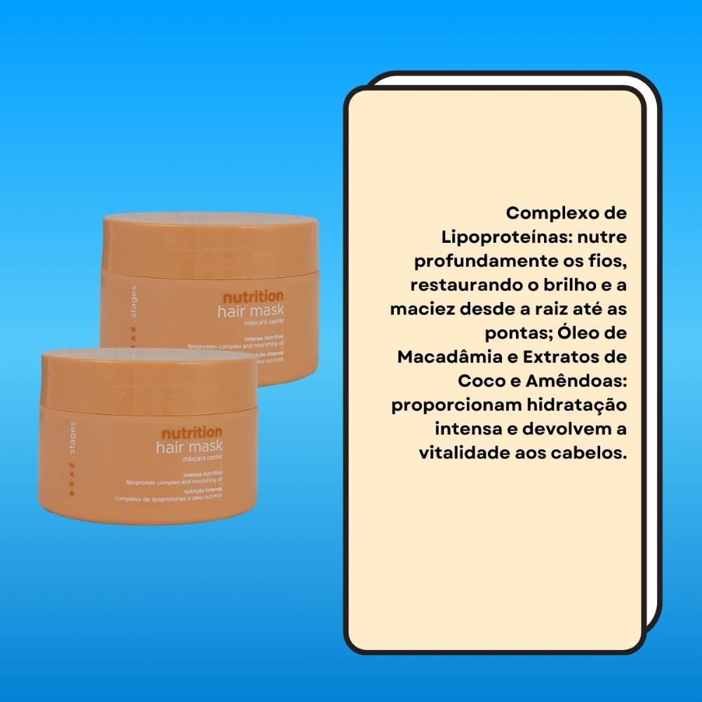 Kit Braé Stages Nutrition 2 Máscara Capilar 200 g ÚNICO 3