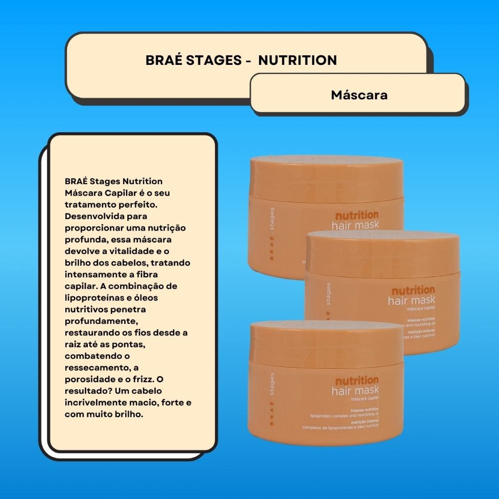 Kit Braé Stages Nutrition 3 Máscara Capilar 200 g ÚNICO 2