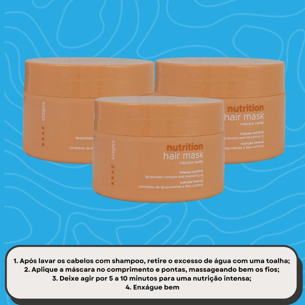 Kit Braé Stages Nutrition 3 Máscara Capilar 200 g ÚNICO 5