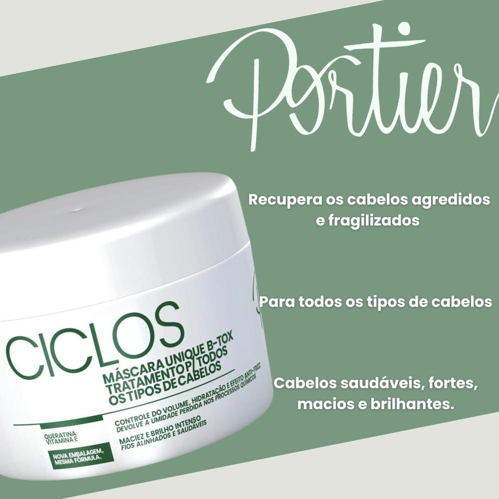 Portier Ciclos Unique B-Tox Máscara Capilar 250g 250g 2