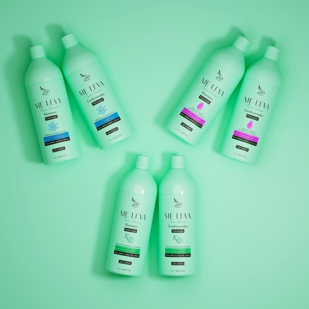 Zap Me Leva Com Você Hidratação Óleo de Argan e Ácido Hialurônico - Shampoo + Condicionador 1000ml ÚNICO 4