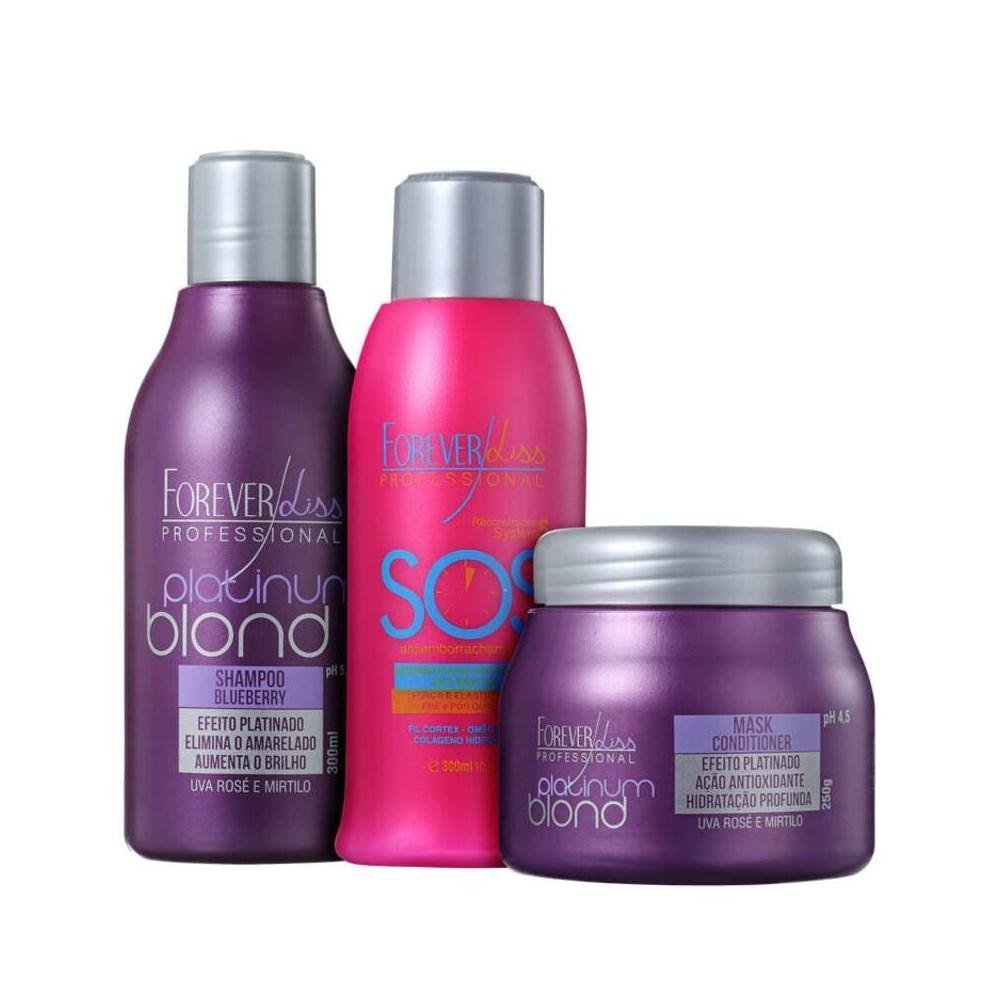 Forever Liss Professional Platinum Blond SOS (3 Produtos) ÚNICO 1