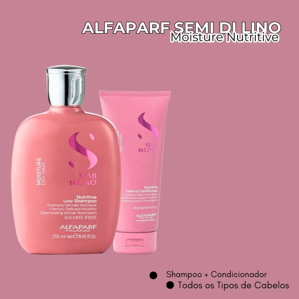 Alfaparf Semi di Lino Moisture Nutritive Shampoo + Condicionador Pequeno ÚNICO 2