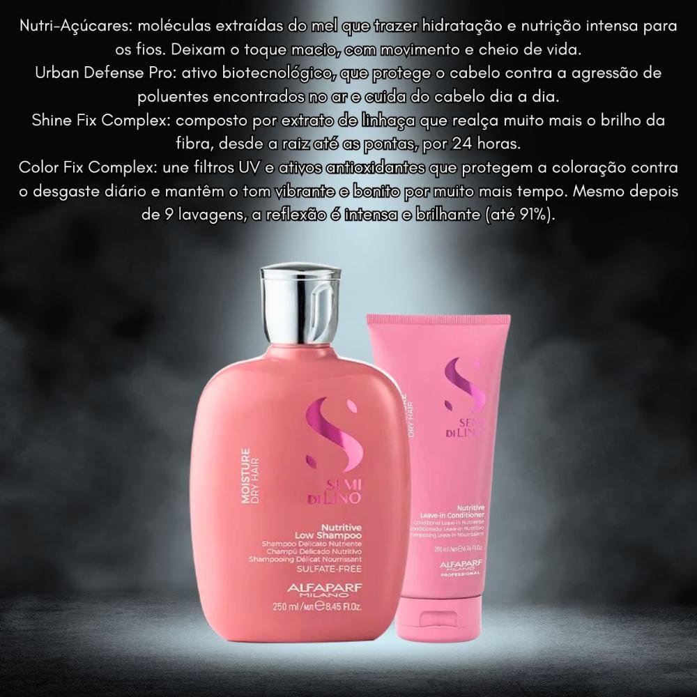 Alfaparf Semi di Lino Moisture Nutritive Shampoo + Condicionador Pequeno ÚNICO 3
