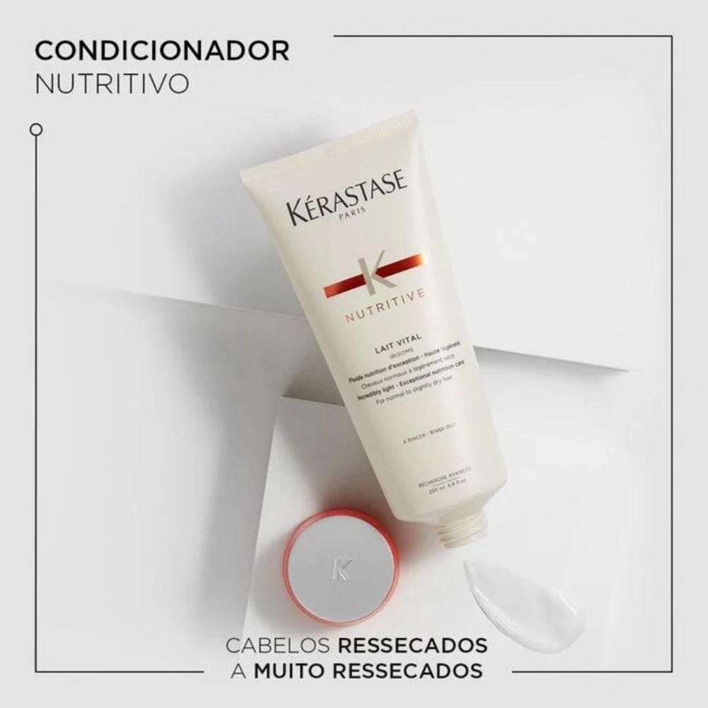 Kérastase Nutritive Satin 1 - Shampoo 250ml + Lait Vital 200ml ÚNICO 3