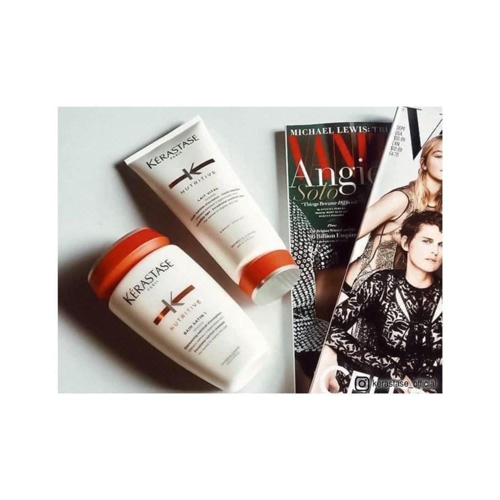 Kérastase Nutritive Satin 1 - Shampoo 250ml + Lait Vital 200ml ÚNICO 10