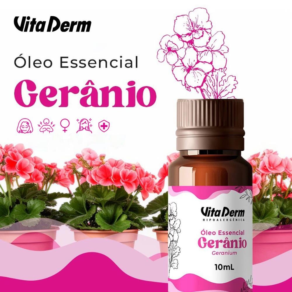 Vita Derm Óleo Essencial de Gerânio 10ml 10ml 4