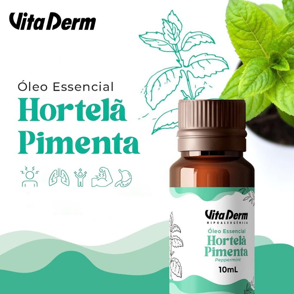 Vita Derm Óleo Essencial de Hortela Pimenta 10ml 10ml 3