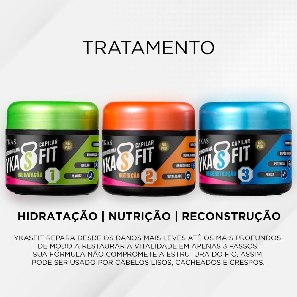 Ykas Crossfit Cronograma Capilar Hidratação 100g 100g 4