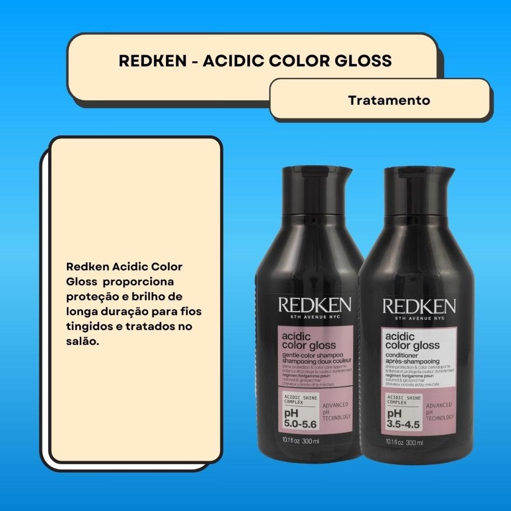 Redken Acidic Color Gloss Kit Shampoo 300ml e Condicionador 300ml ÚNICO 2