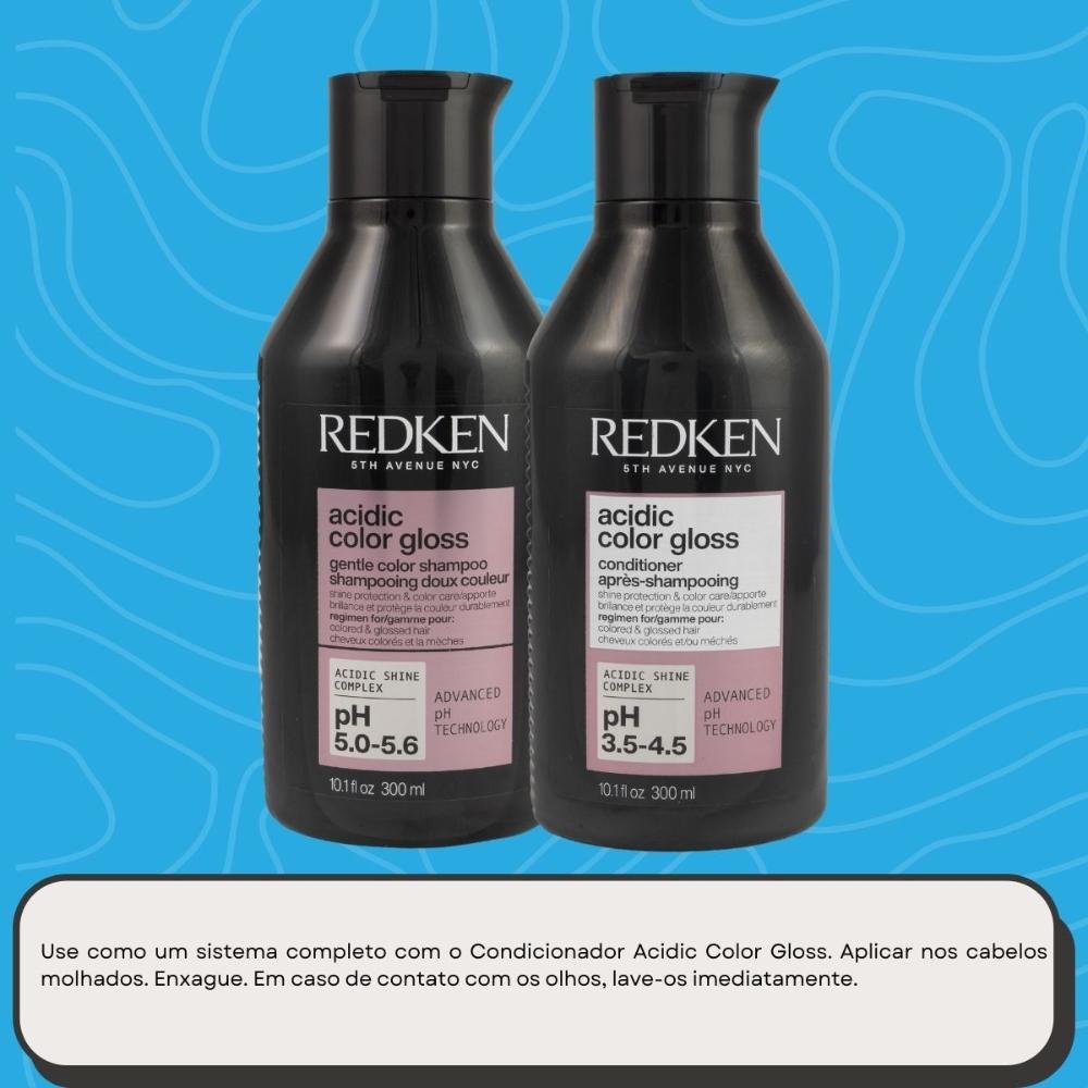 Redken Acidic Color Gloss Kit Shampoo 300ml e Condicionador 300ml ÚNICO 5