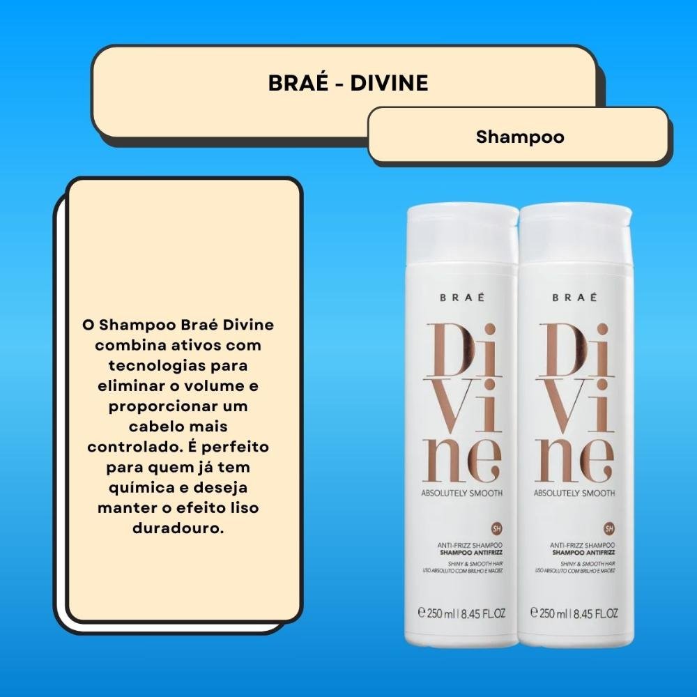 Braé Divine Kit 2 Shampoo 250ml ÚNICO 2