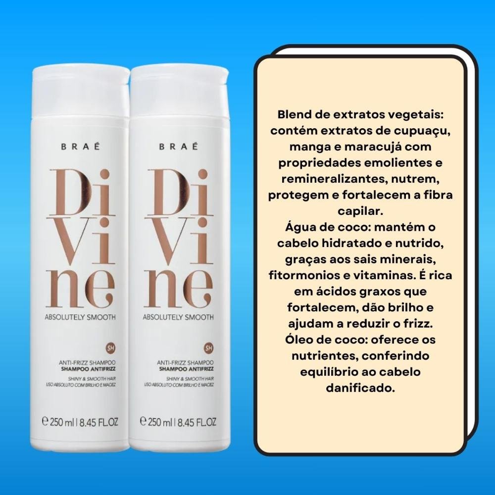 Braé Divine Kit 2 Shampoo 250ml ÚNICO 3