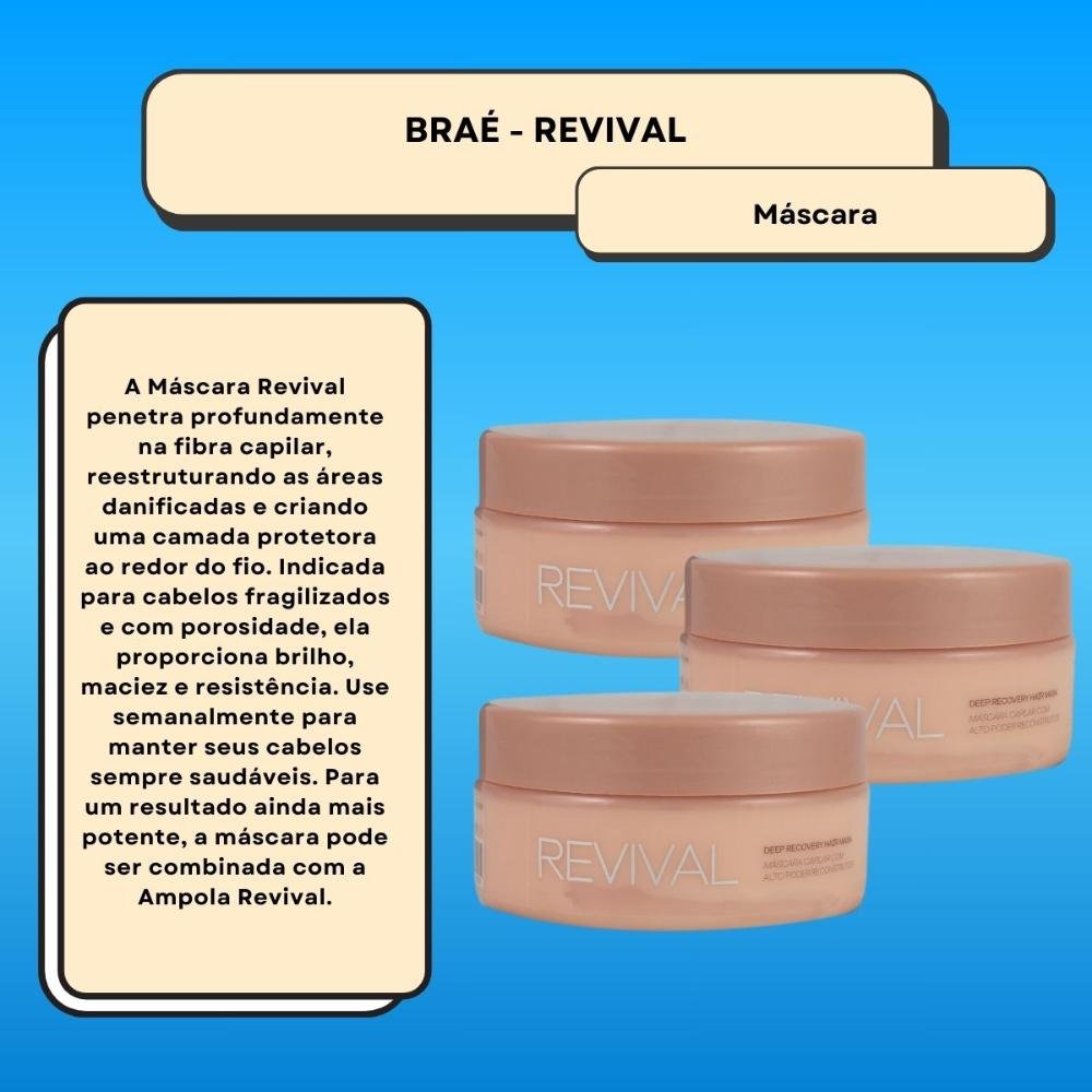 Braé Revival Kit 3 Máscara de Reconstrução 200g ÚNICO 2
