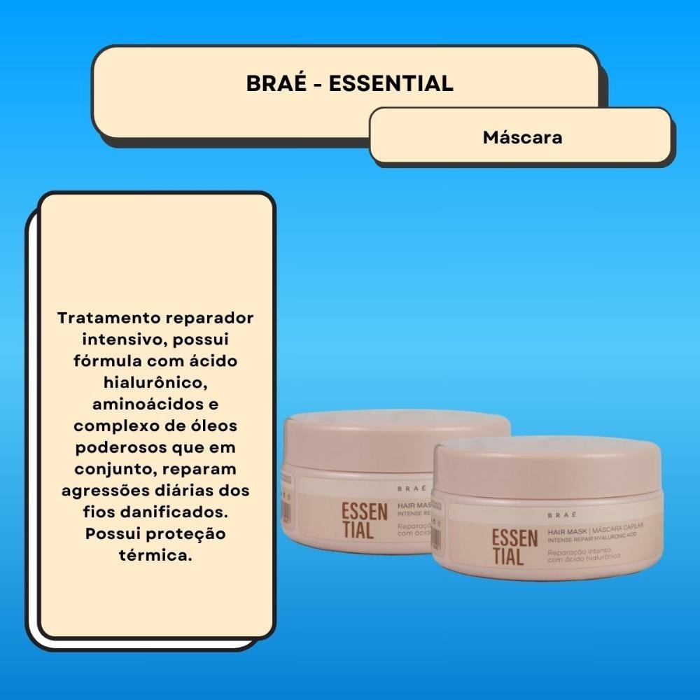 Kit Braé Essential 2 Máscara Capilar Reparação Intensa 200 g ÚNICO 2