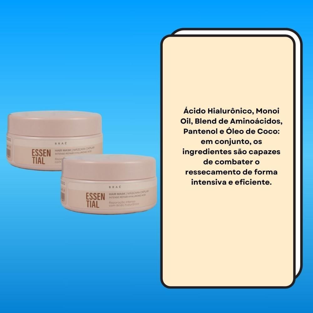 Kit Braé Essential 2 Máscara Capilar Reparação Intensa 200 g ÚNICO 3