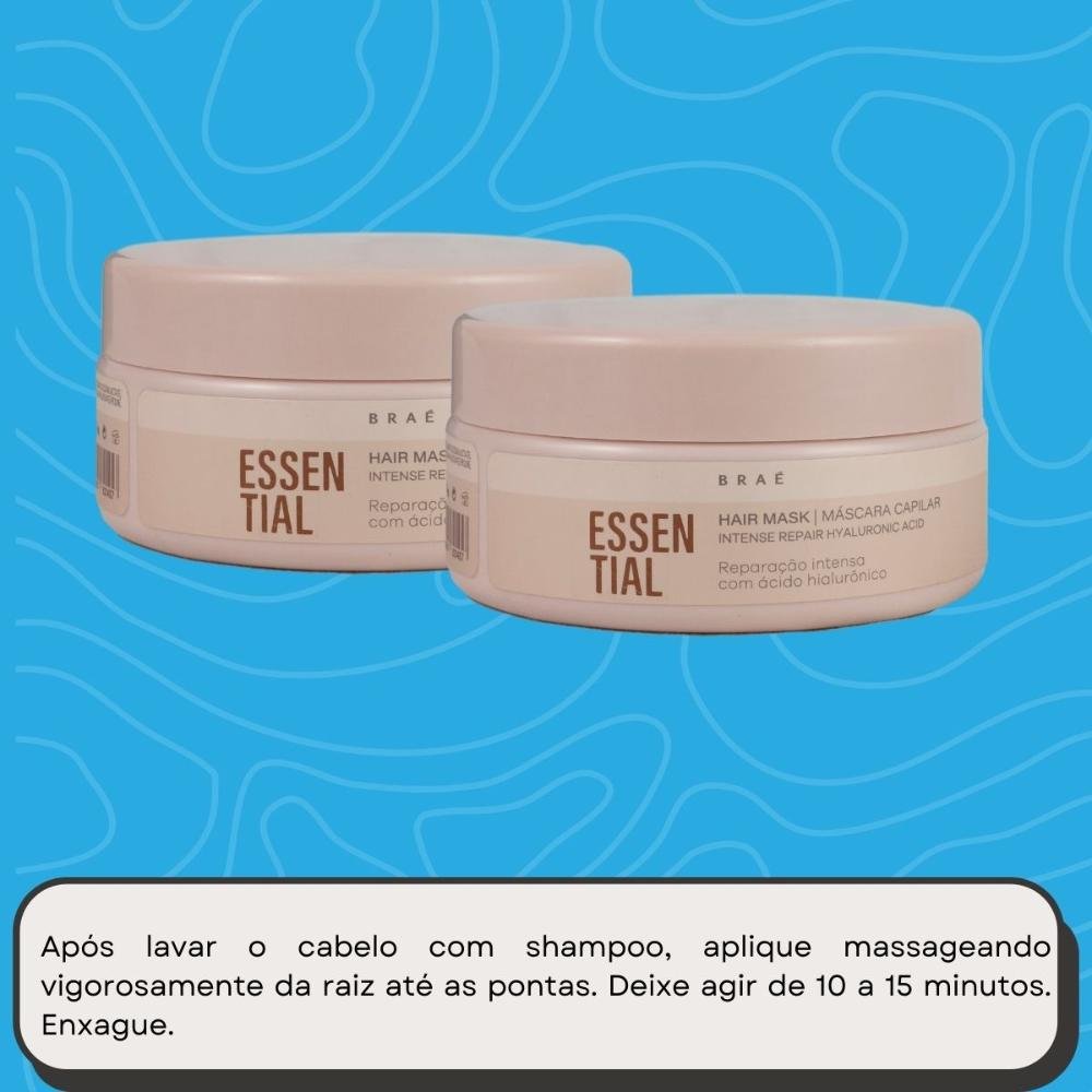 Kit Braé Essential 2 Máscara Capilar Reparação Intensa 200 g ÚNICO 5